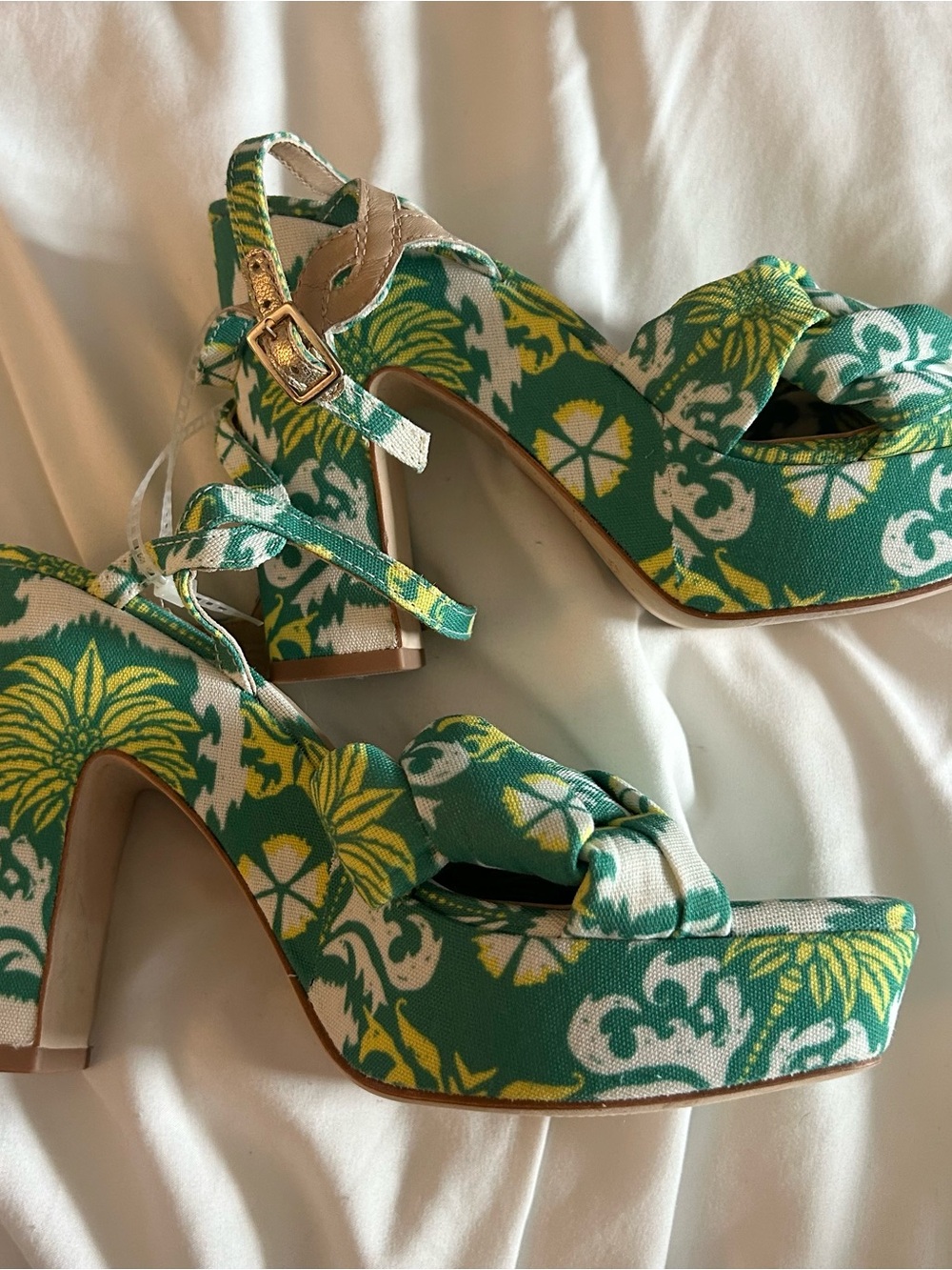 Antonio Melani Mya Royal Palm Print Braided Platform Heels - Picture 6 of 10